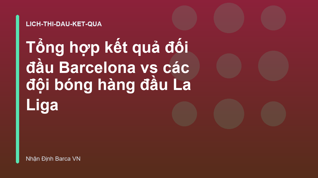 Tổng hợp kết quả đối đầu Barcelona vs các đội bóng hàng đầu La Liga